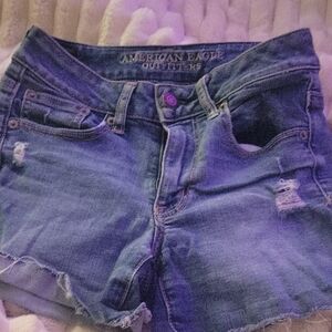 American Eagle Outfitters Distressed Blue Jean Shorts